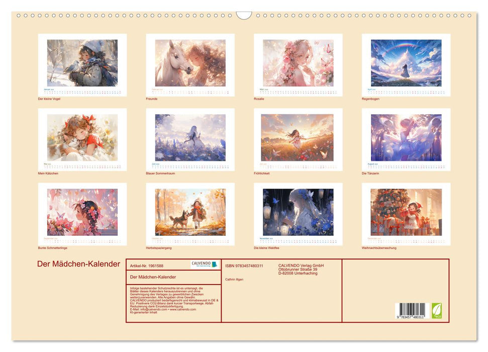 Der Mädchen-Kalender (CALVENDO Wandkalender 2026)