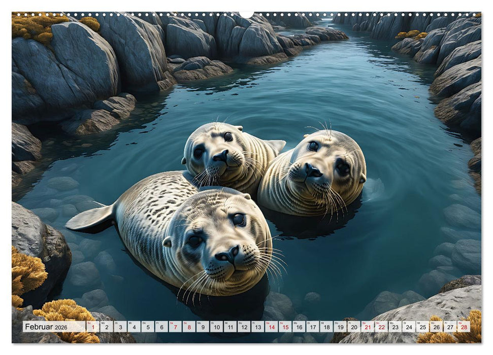 Freche Seehunde (CALVENDO Wandkalender 2026)
