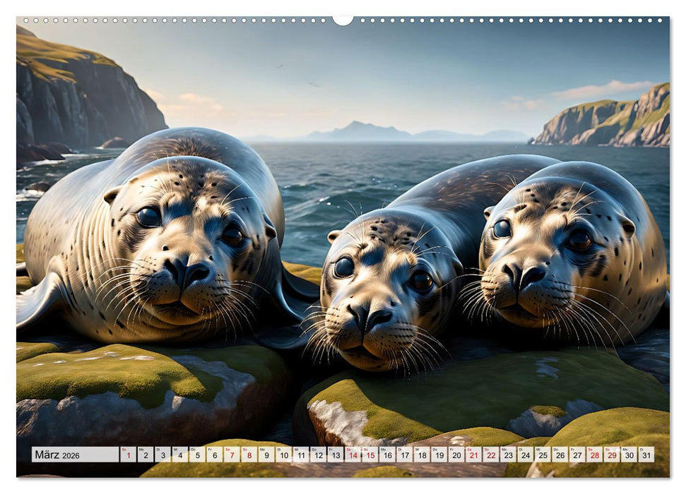Freche Seehunde (CALVENDO Wandkalender 2026)