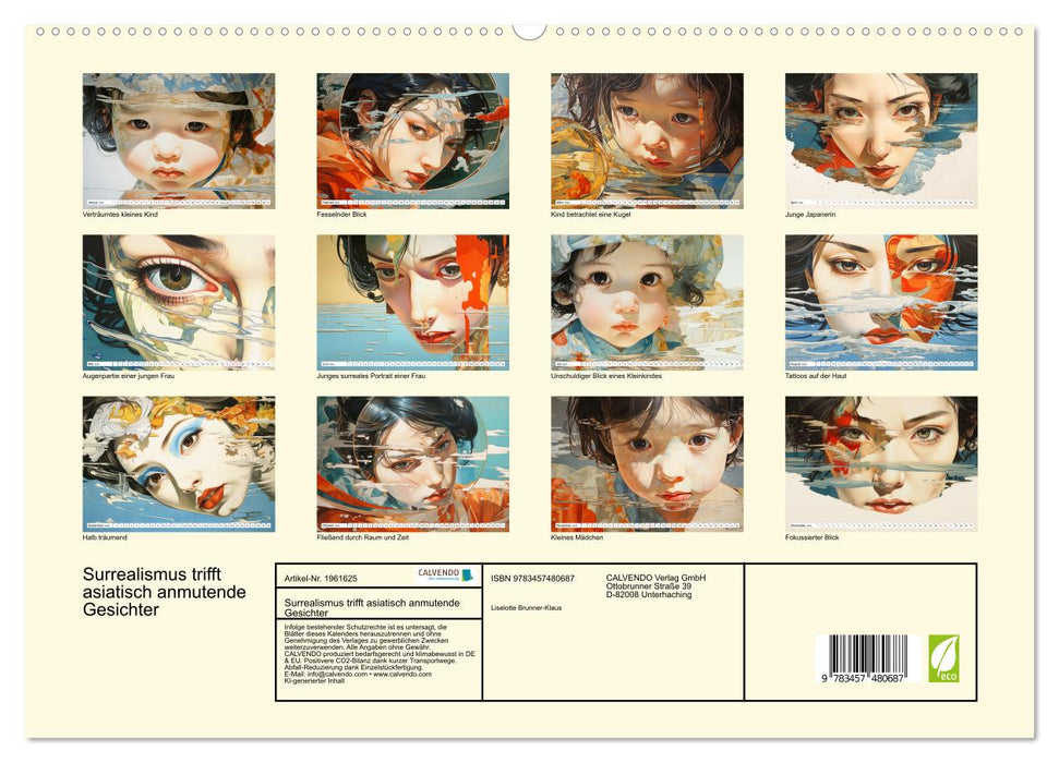 Surrealismus trifft asiatisch anmutende Gesichter (CALVENDO Premium Wandkalender 2026)
