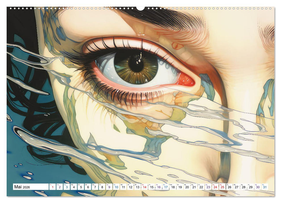 Surrealismus trifft asiatisch anmutende Gesichter (CALVENDO Premium Wandkalender 2026)