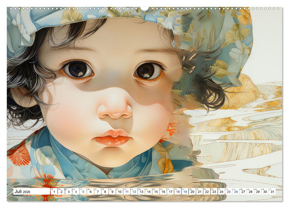 Surrealismus trifft asiatisch anmutende Gesichter (CALVENDO Premium Wandkalender 2026)