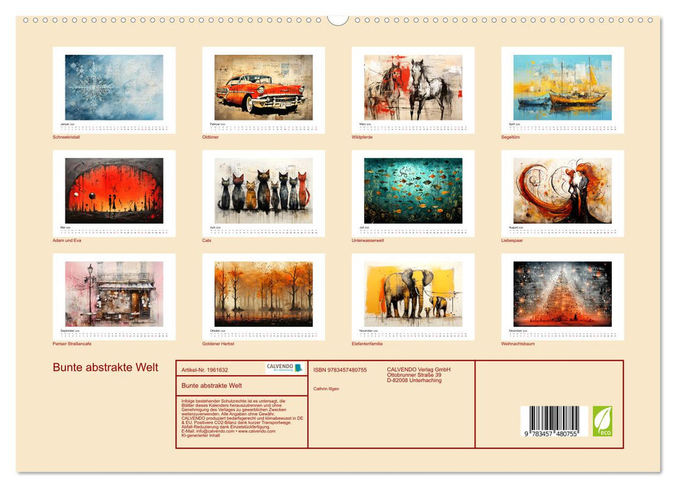 Bunte abstrakte Welt (CALVENDO Premium Wandkalender 2026)