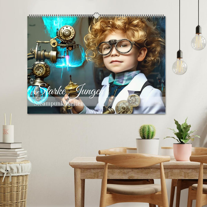 Starke Jungen - Steampunk Welten (CALVENDO Wandkalender 2026)