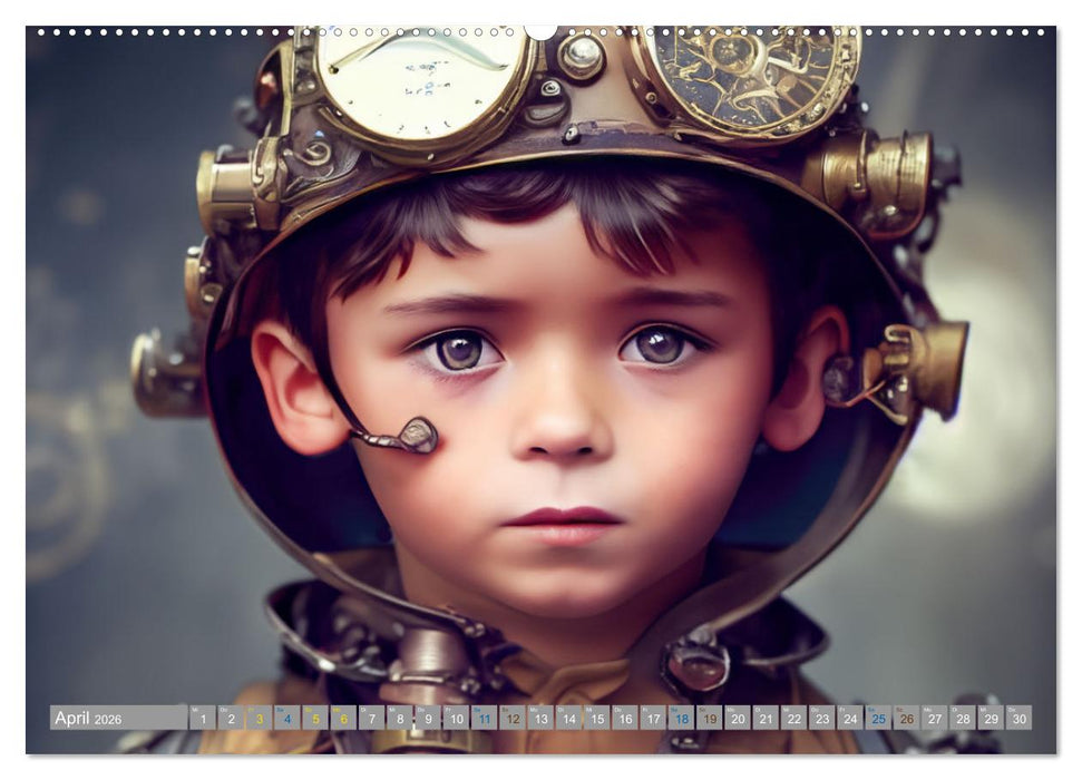 Starke Jungen - Steampunk Welten (CALVENDO Wandkalender 2026)