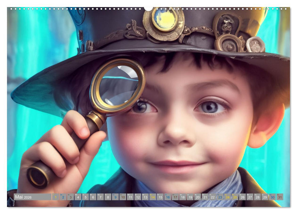 Starke Jungen - Steampunk Welten (CALVENDO Wandkalender 2026)
