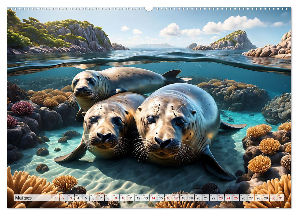 Freche Seehunde (CALVENDO Premium Wandkalender 2026)