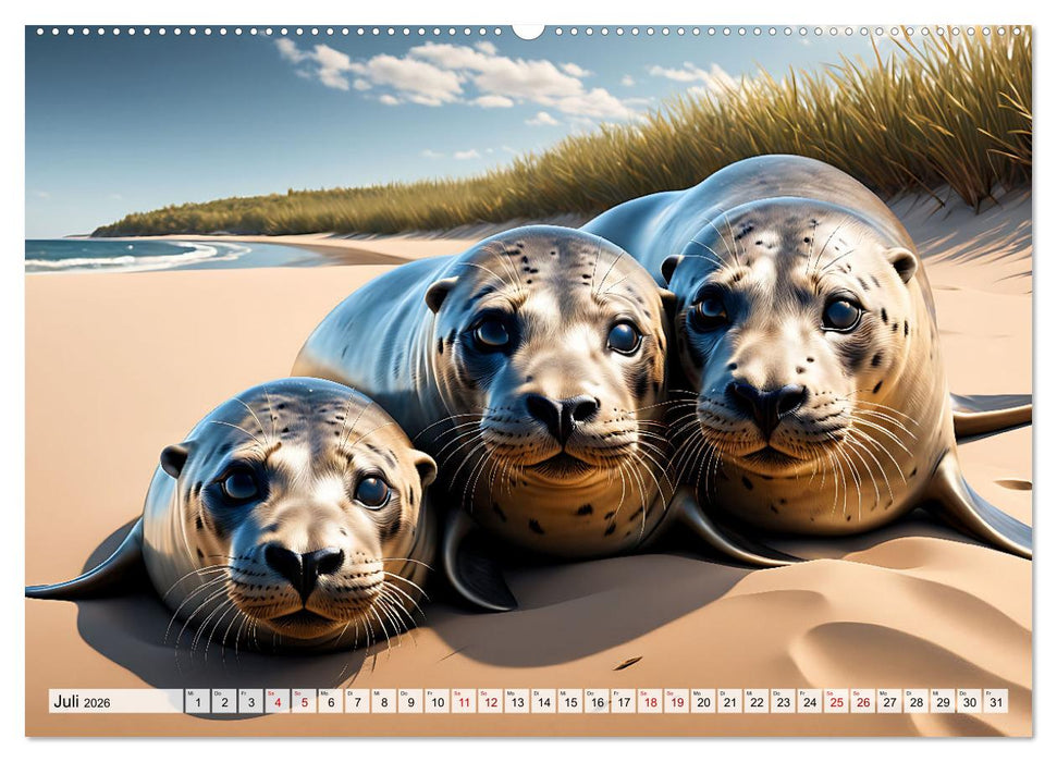 Freche Seehunde (CALVENDO Premium Wandkalender 2026)