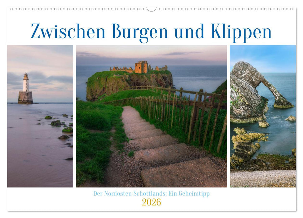 Zwischen Burgen und Klippen, der Nordosten Schottlands, ein Geheimtipp. (CALVENDO Wandkalender 2026)