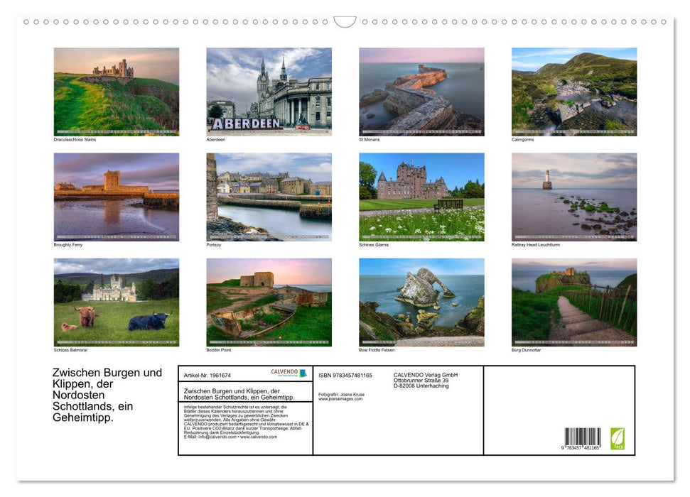 Zwischen Burgen und Klippen, der Nordosten Schottlands, ein Geheimtipp. (CALVENDO Wandkalender 2026)