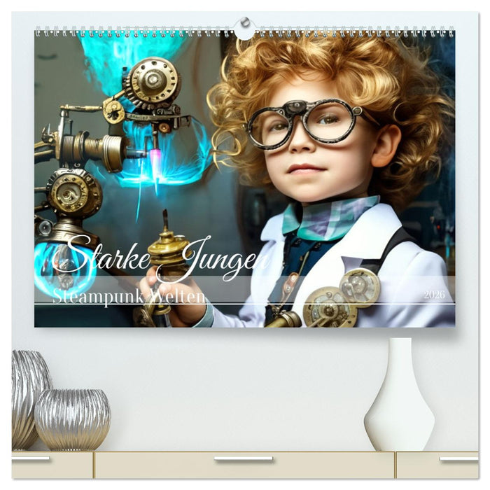 Starke Jungen - Steampunk Welten (CALVENDO Premium Wandkalender 2026)