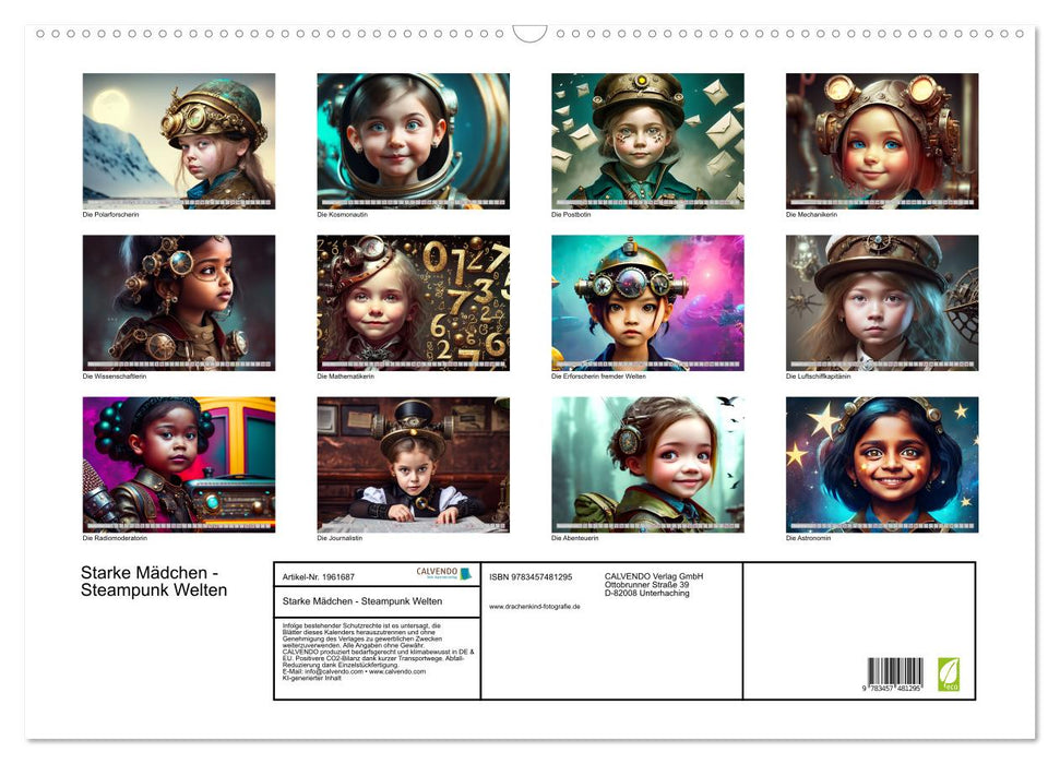 Starke Mädchen - Steampunk Welten (CALVENDO Wandkalender 2026)