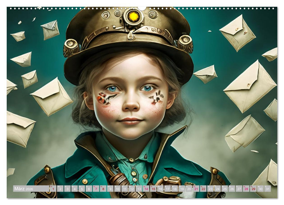 Starke Mädchen - Steampunk Welten (CALVENDO Wandkalender 2026)