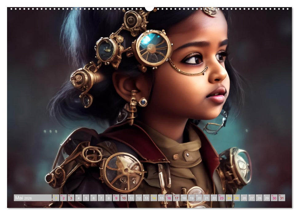Starke Mädchen - Steampunk Welten (CALVENDO Wandkalender 2026)