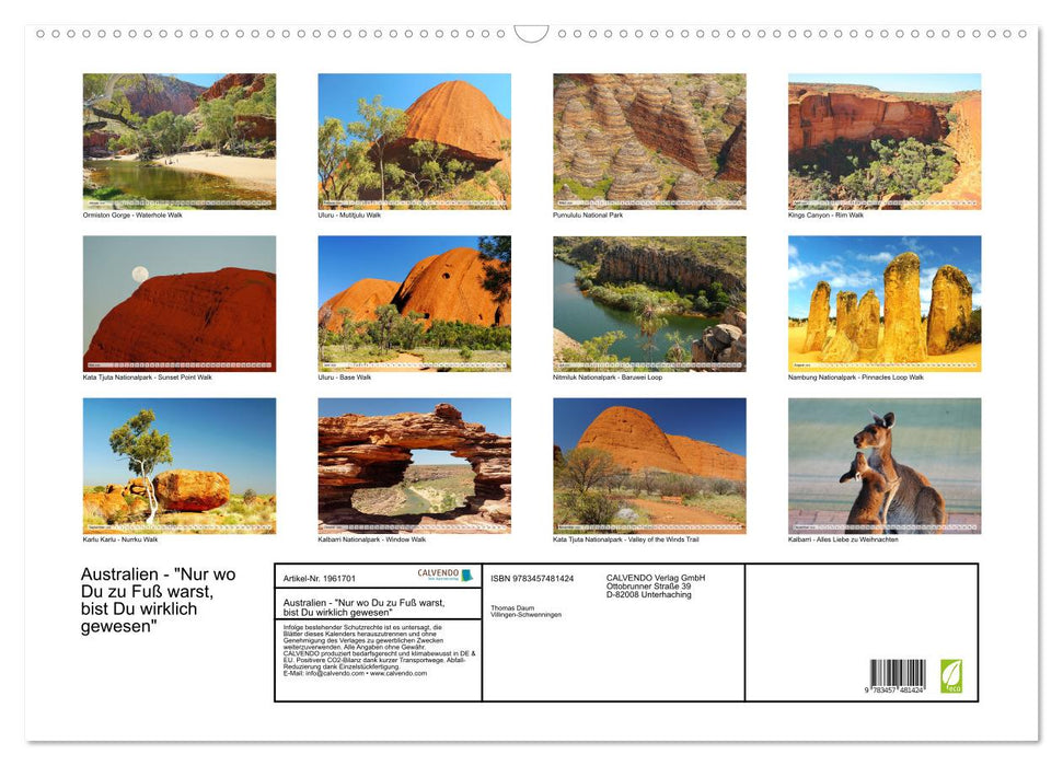 Australien - "Nur wo Du zu Fuß warst, bist Du wirklich gewesen" (CALVENDO Wandkalender 2026)