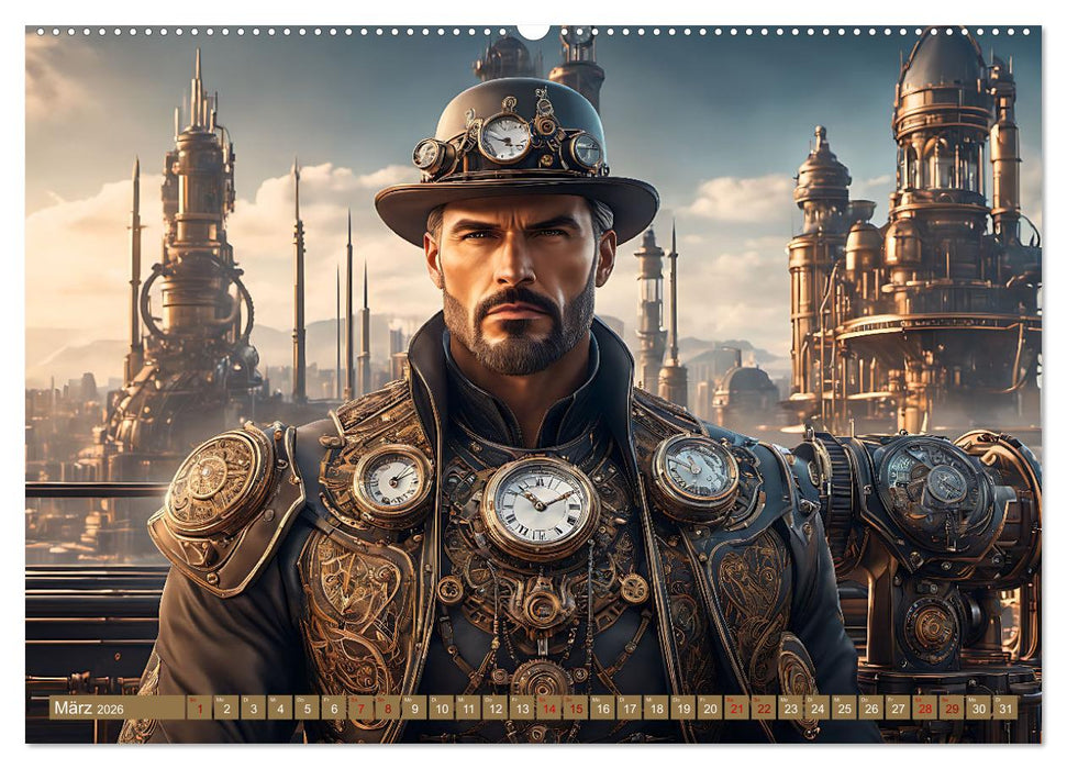 Steampunk - Mensch und Maschine (CALVENDO Premium Wandkalender 2026)