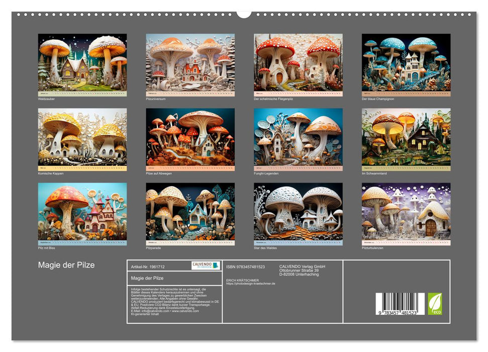 Magie der Pilze (CALVENDO Premium Wandkalender 2026)