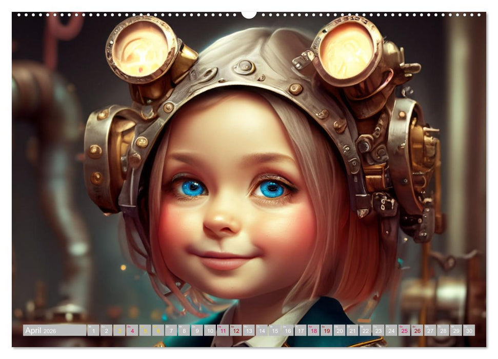 Starke Mädchen - Steampunk Welten (CALVENDO Premium Wandkalender 2026)
