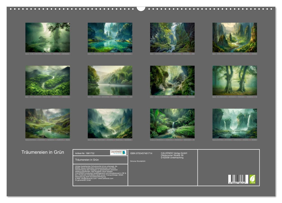 Träumereien in Grün (CALVENDO Wandkalender 2026)