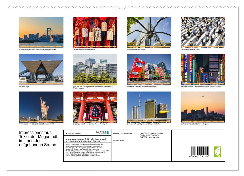 Impressionen aus Tokio, der Megastadt im Land der aufgehenden Sonne (CALVENDO Premium Wandkalender 2026)