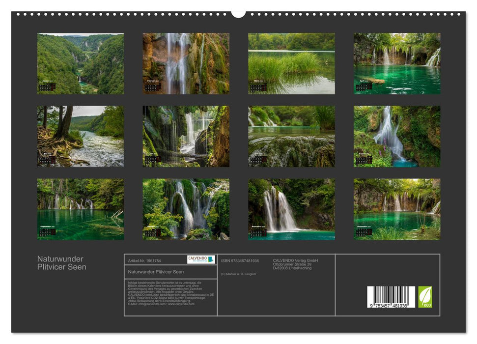 Naturwunder Plitvicer Seen (CALVENDO Premium Wandkalender 2026)