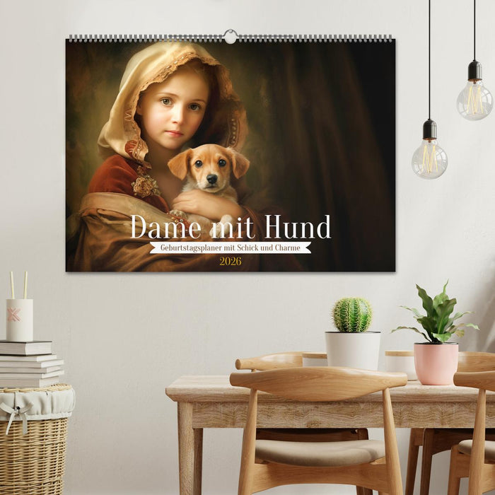 Dame mit Hund (CALVENDO Wandkalender 2026)