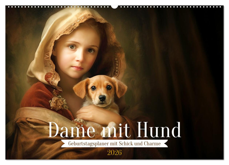 Dame mit Hund (CALVENDO Wandkalender 2026)