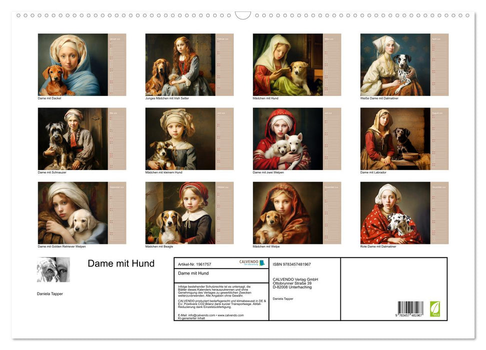 Dame mit Hund (CALVENDO Wandkalender 2026)