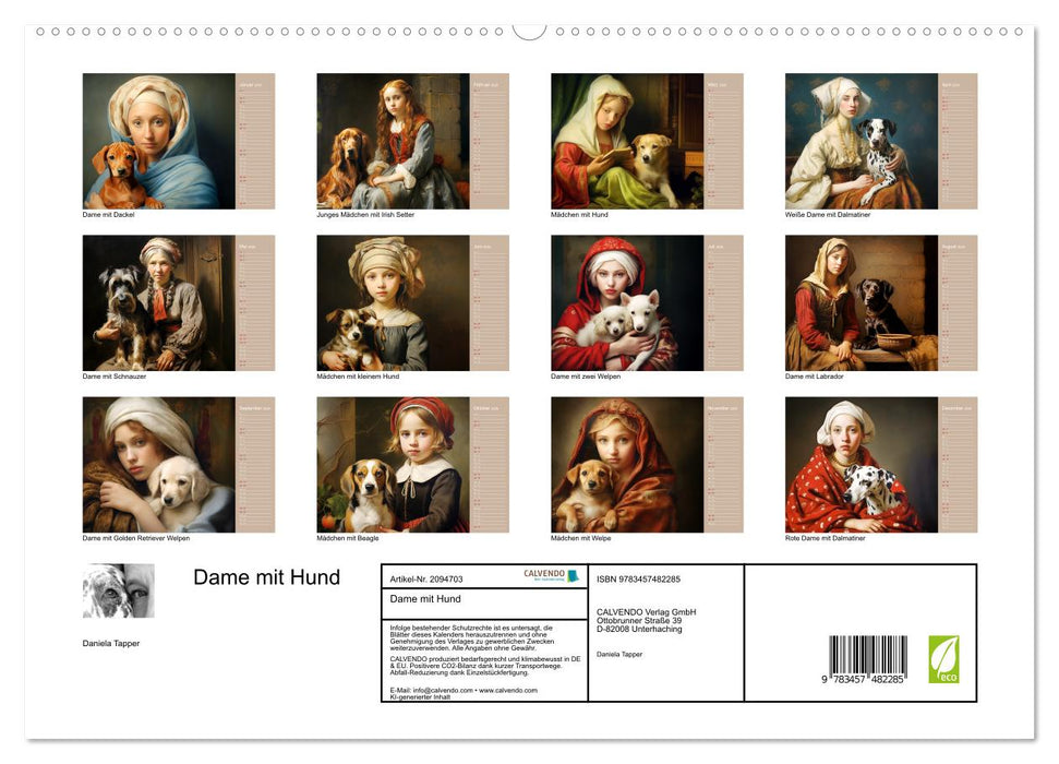 Dame mit Hund (CALVENDO Premium Wandkalender 2026)