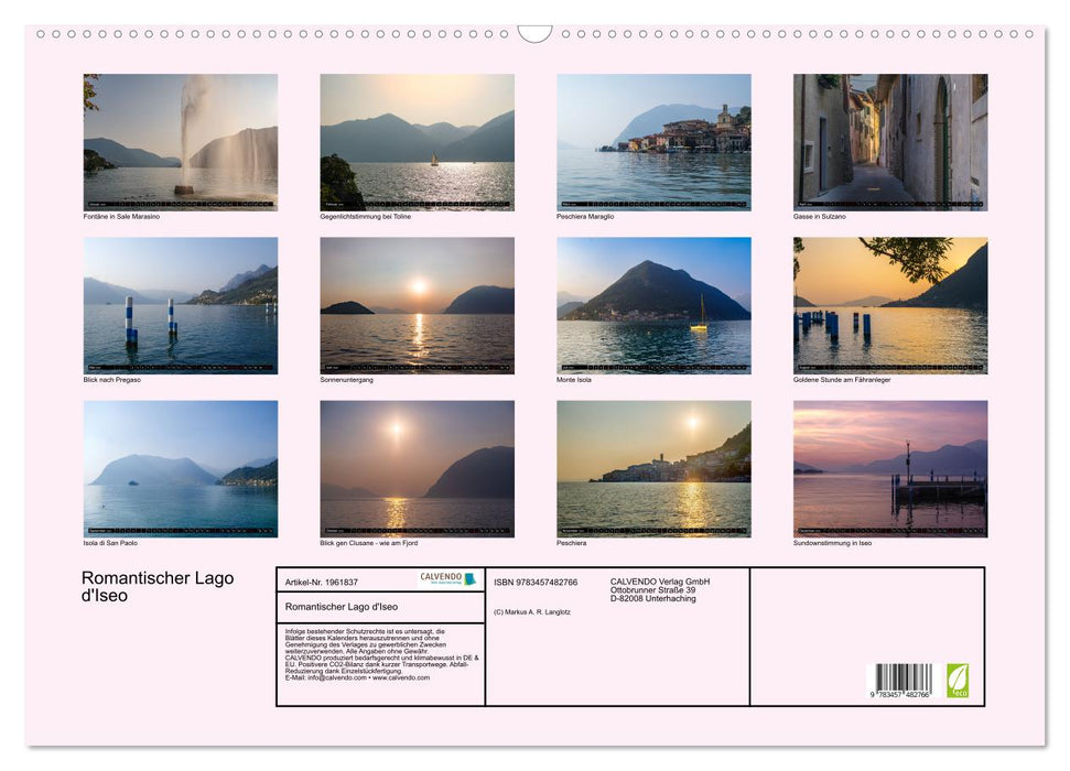 Romantischer Lago d'Iseo (CALVENDO Wandkalender 2026)