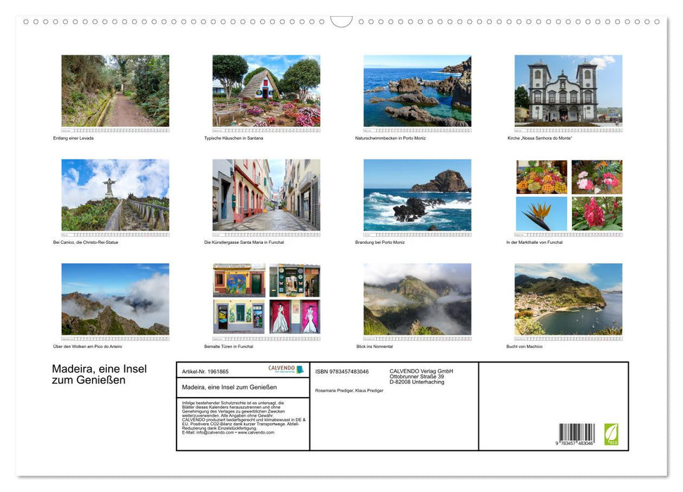 Madeira, eine Insel zum Genießen (CALVENDO Wandkalender 2026)