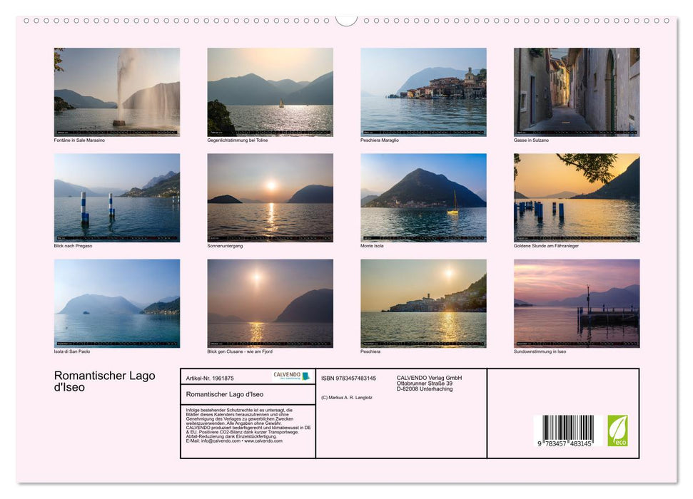 Romantischer Lago d'Iseo (CALVENDO Premium Wandkalender 2026)