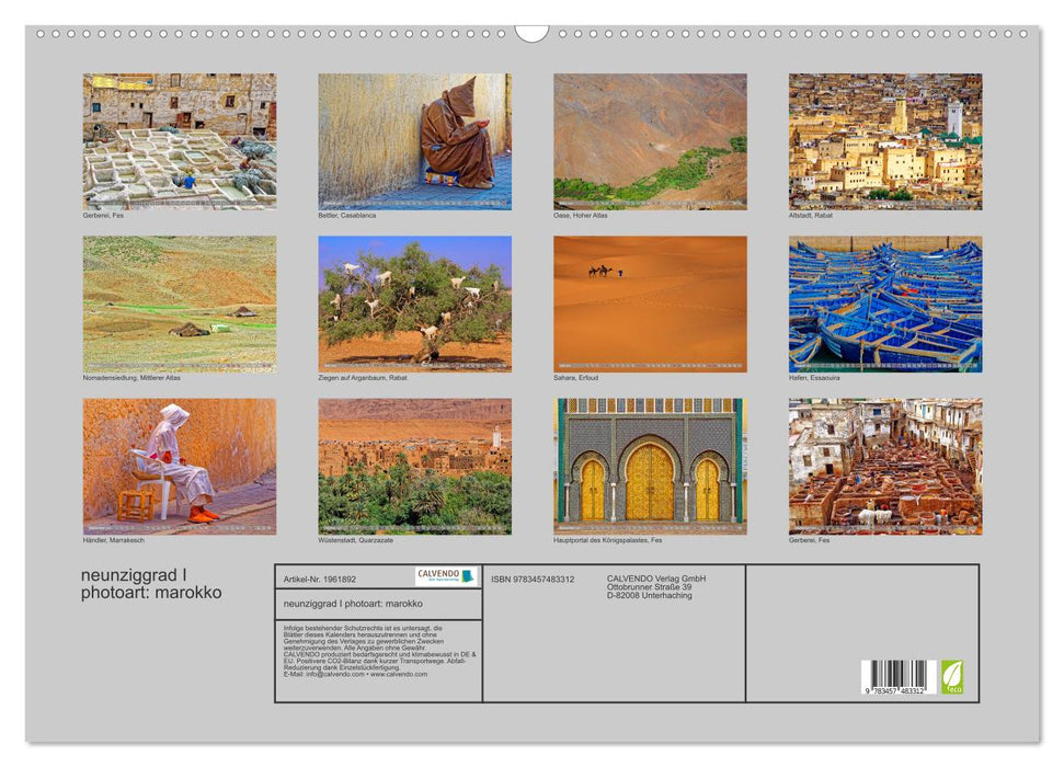 neunziggrad I photoart: marokko (CALVENDO Wandkalender 2026)