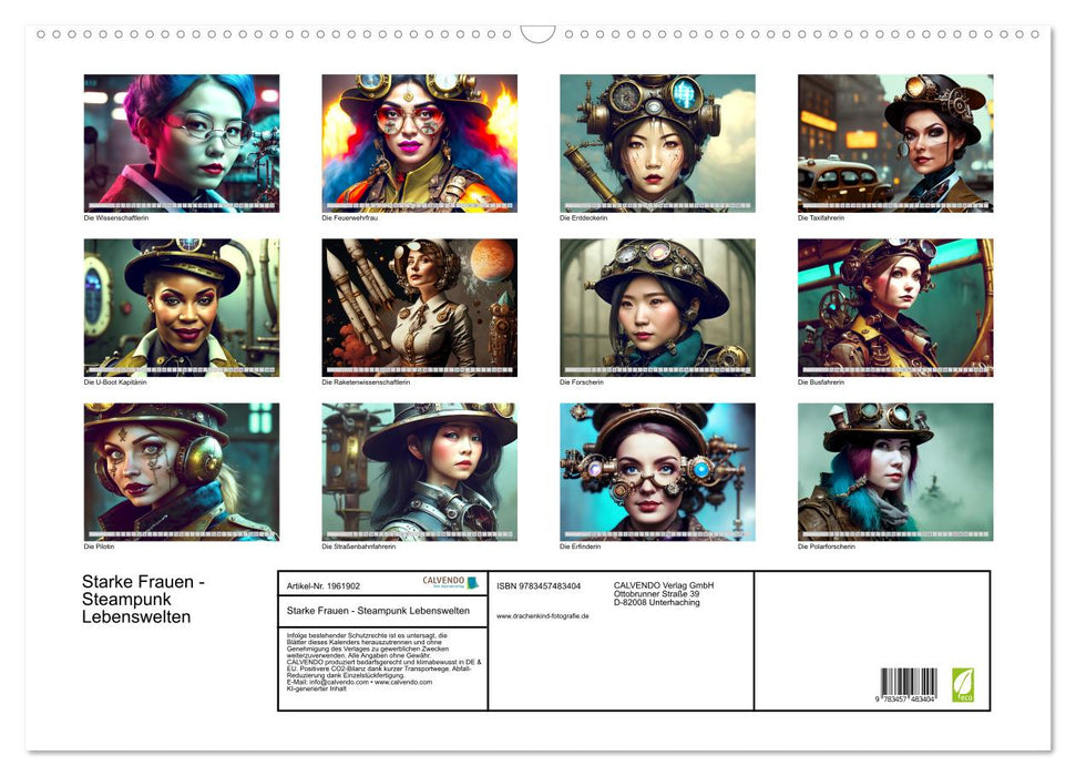 Starke Frauen - Steampunk Lebenswelten (CALVENDO Wandkalender 2026)