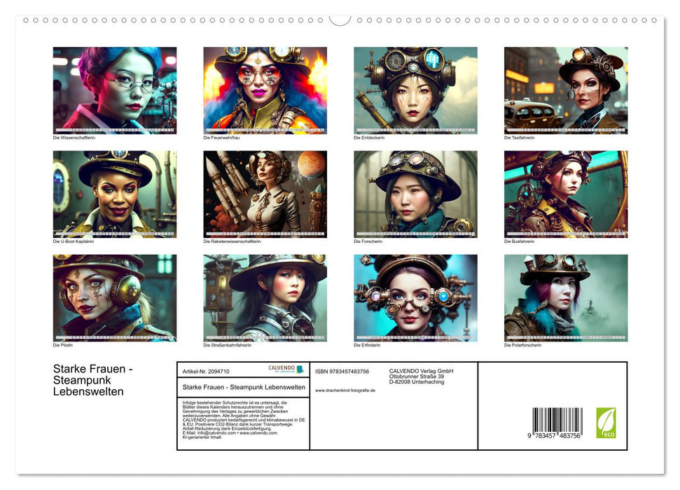 Starke Frauen - Steampunk Lebenswelten (CALVENDO Premium Wandkalender 2026)