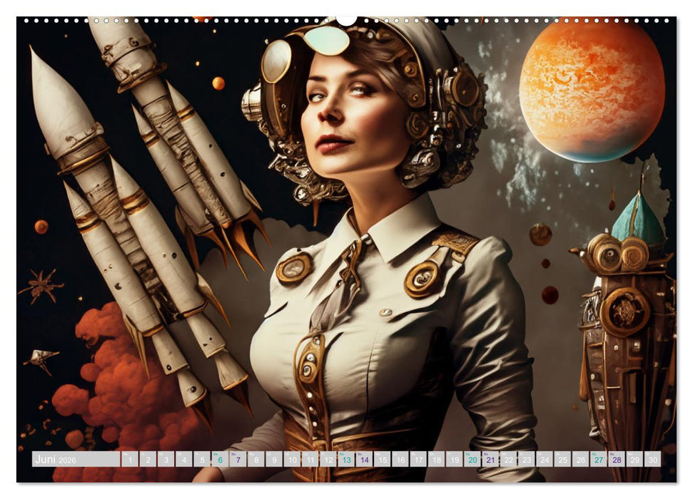 Starke Frauen - Steampunk Lebenswelten (CALVENDO Premium Wandkalender 2026)