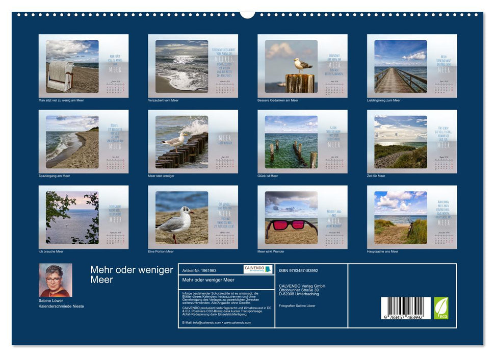 Mehr oder weniger Meer (CALVENDO Premium Wandkalender 2026)