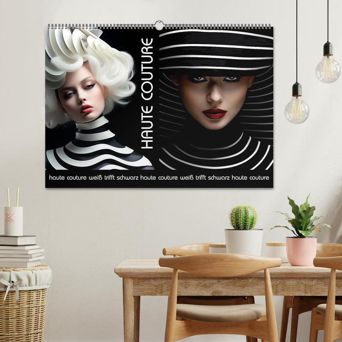 Haute Couture - Weiß trifft Schwarz (CALVENDO Wandkalender 2026)
