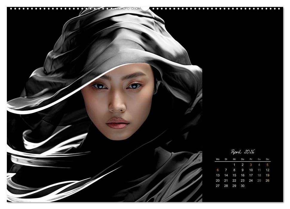 Haute Couture - Weiß trifft Schwarz (CALVENDO Wandkalender 2026)