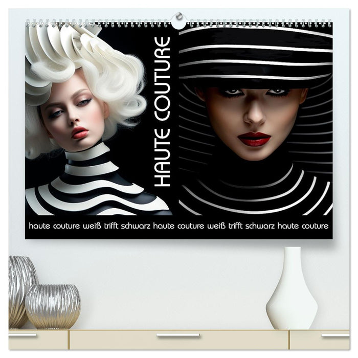 Haute Couture - Weiß trifft Schwarz (CALVENDO Premium Wandkalender 2026)