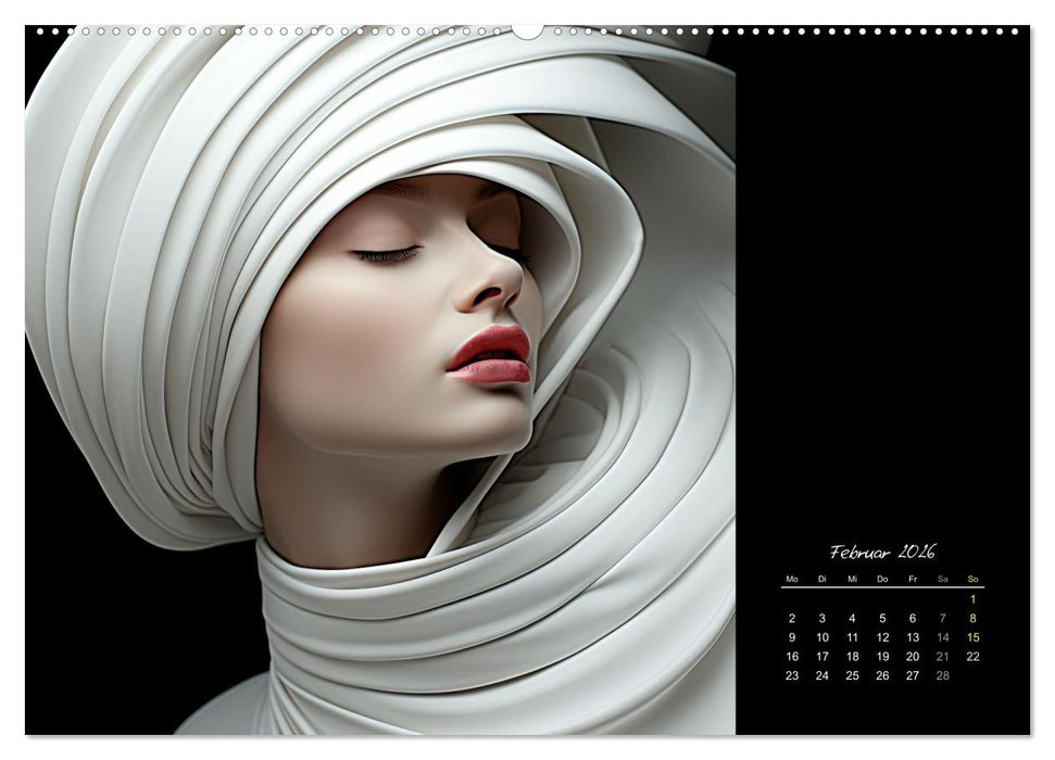 Haute Couture - Weiß trifft Schwarz (CALVENDO Premium Wandkalender 2026)