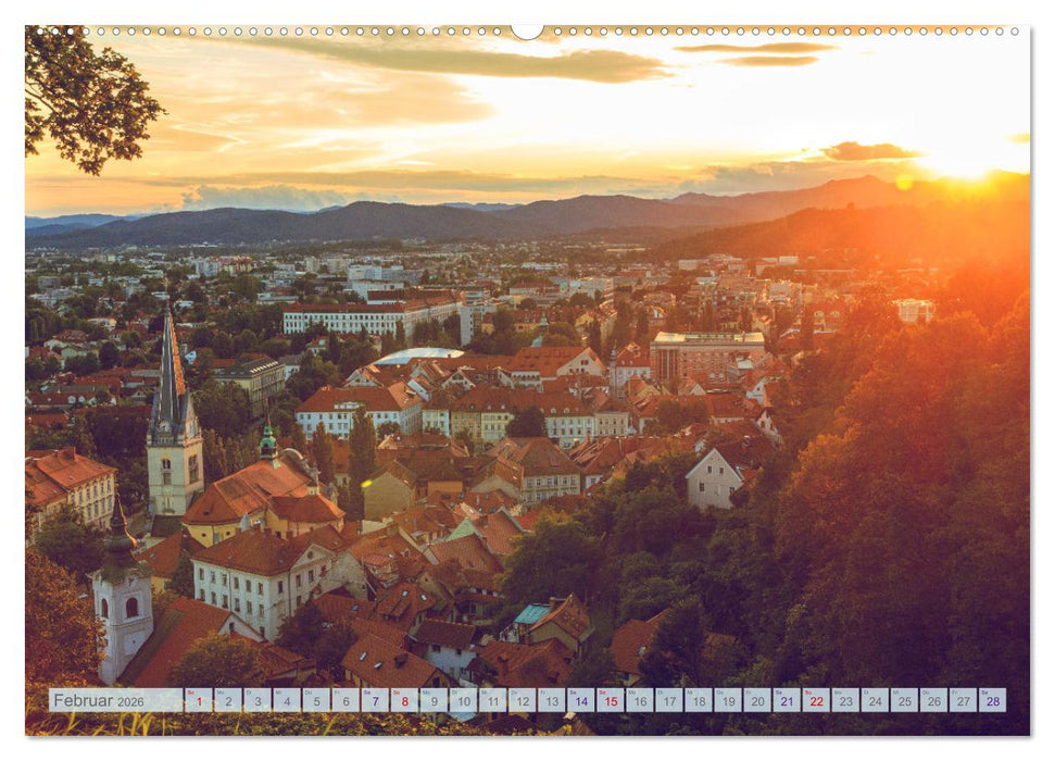 Ljubljana - Sloweniens wunderschöne Hauptstadt (CALVENDO Wandkalender 2026)