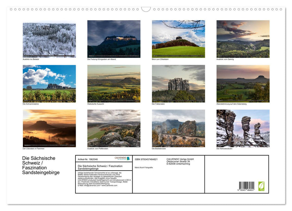 Die Sächsische Schweiz / Faszination Sandsteingebirge (CALVENDO Wandkalender 2026)