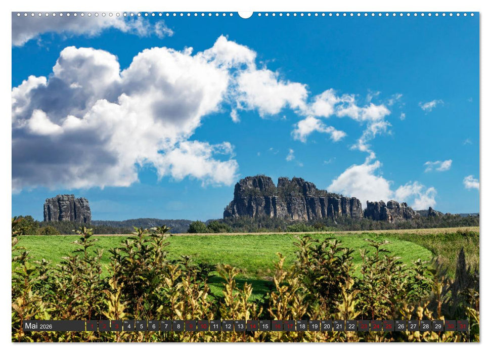 Die Sächsische Schweiz / Faszination Sandsteingebirge (CALVENDO Wandkalender 2026)