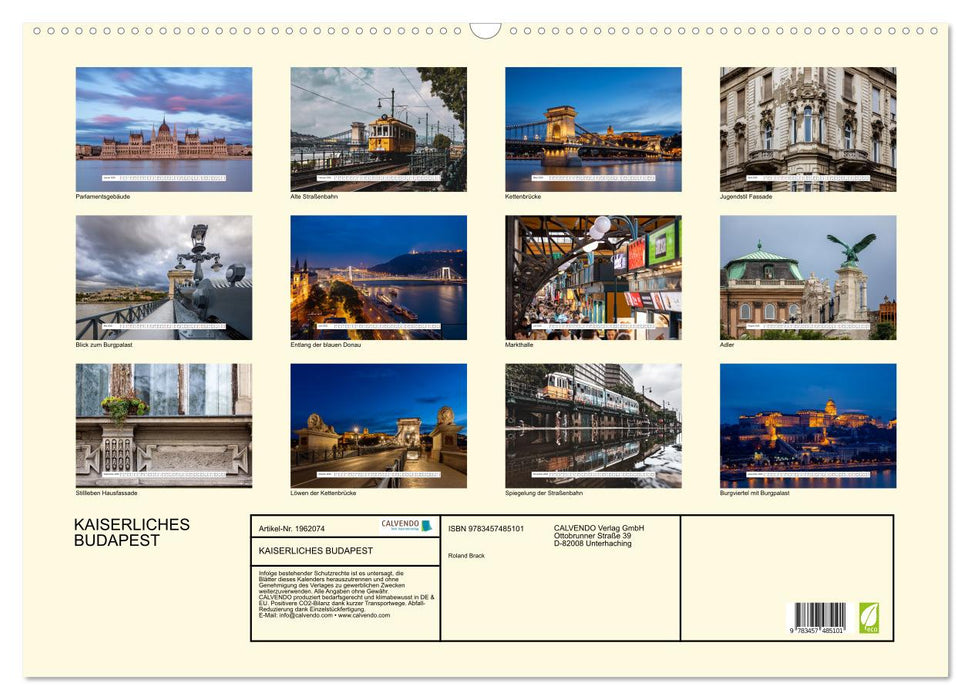 KAISERLICHES BUDAPEST (CALVENDO Wandkalender 2026)