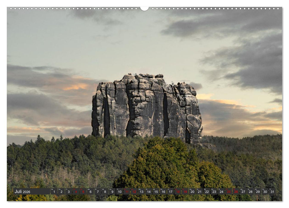 Die Sächsische Schweiz / Faszination Sandsteingebirge (CALVENDO Premium Wandkalender 2026)