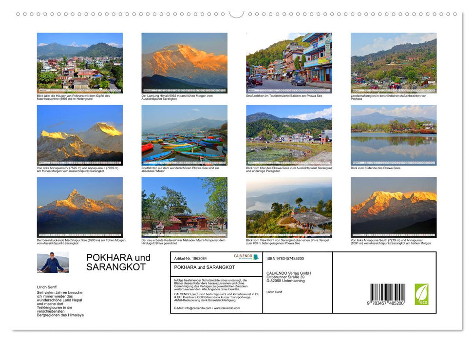 POKHARA und SARANGKOT (CALVENDO Premium Wandkalender 2026)
