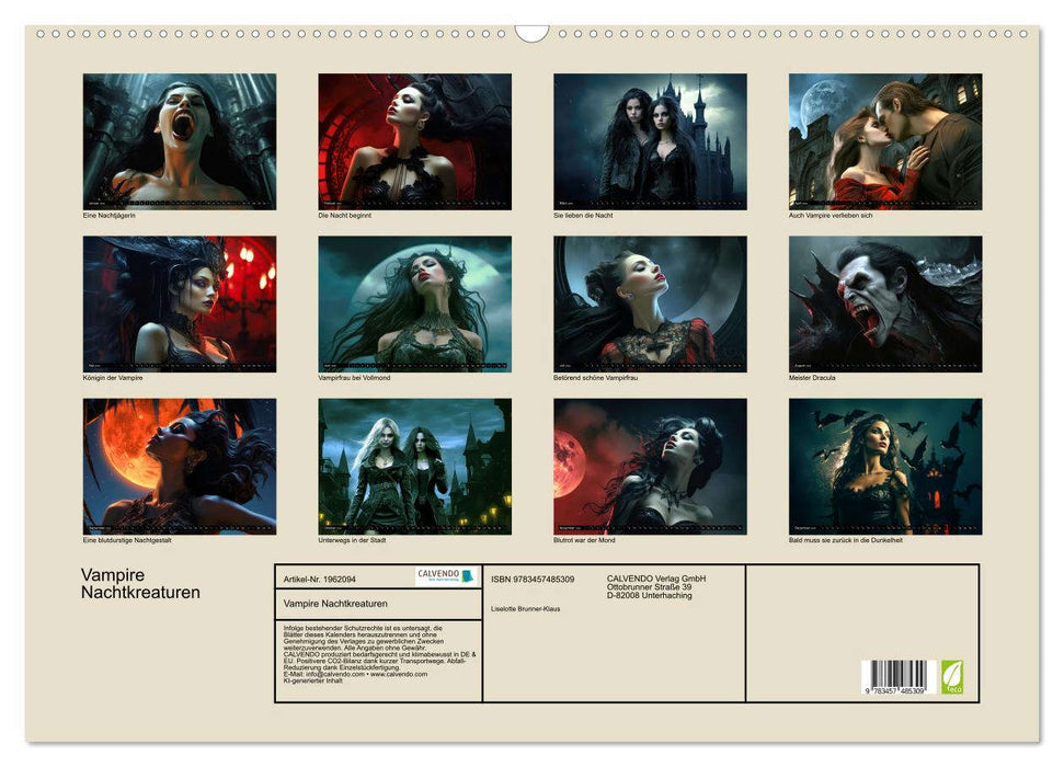 Vampire Nachtkreaturen (CALVENDO Wandkalender 2026)