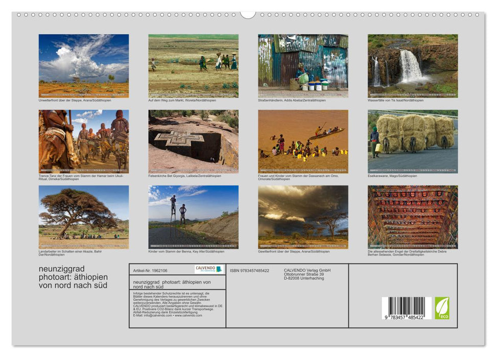 neunziggrad photoart: äthiopien von nord nach süd (CALVENDO Premium Wandkalender 2026)