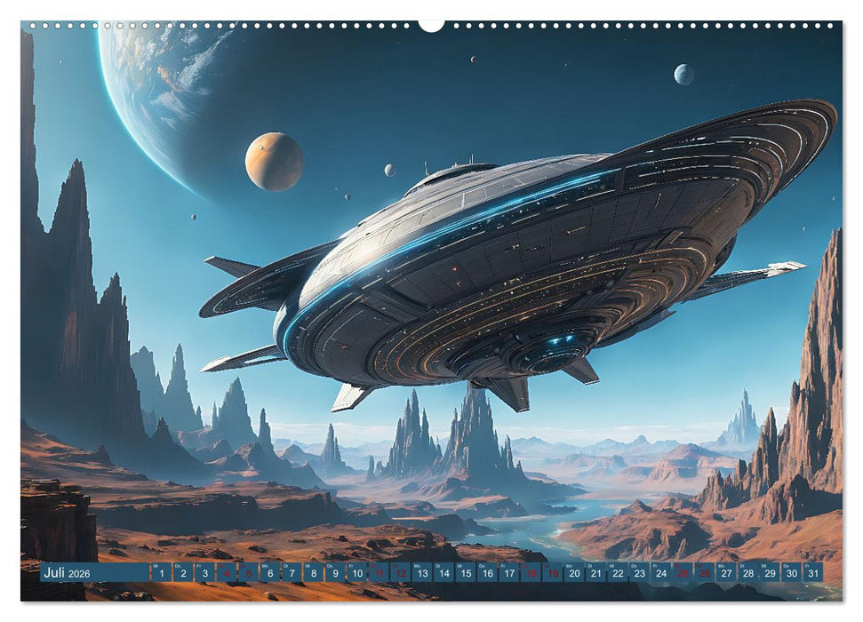 Alien Starships (CALVENDO Premium Wandkalender 2026)